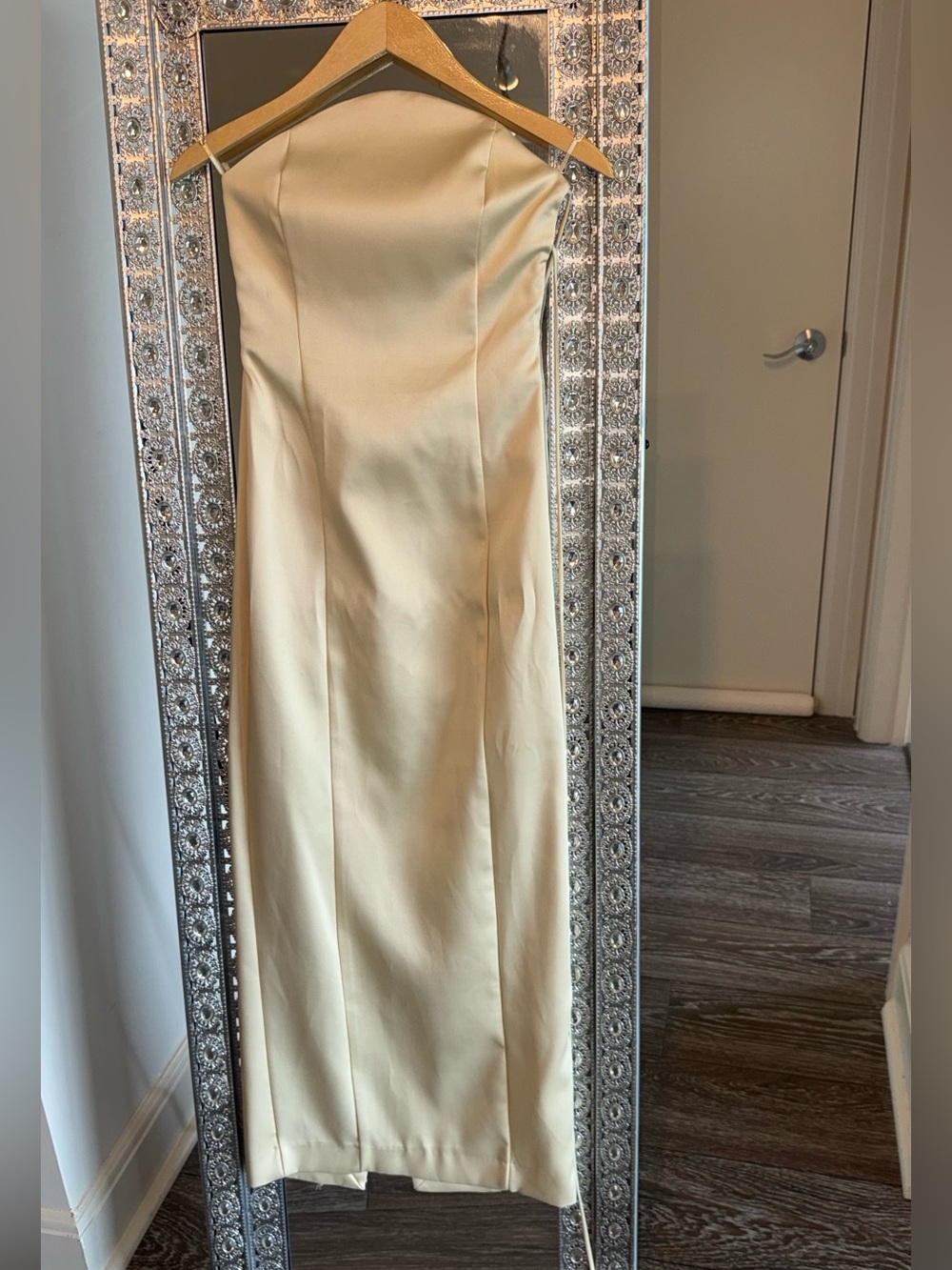 Zara Cream Satin Maxi Skirt